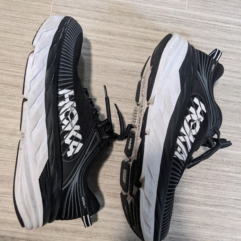 HOKA Black and White Running Shoes
